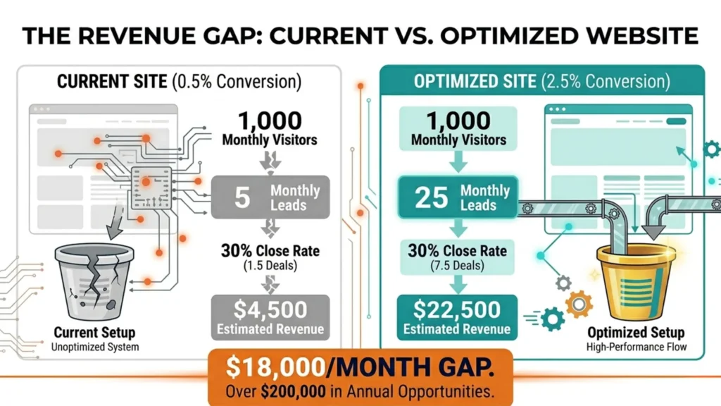 Current Vs Optimized Website